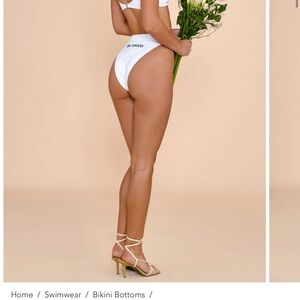 White 'Just Married' bikini bottom